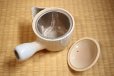 Photo13: Hagi yaki ware Japanese tea pot cups set Himec with stainless tea strainer 340ml