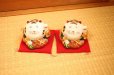 Photo9: Japanese Lucky Cat Kutani Porcelain Maneki Neko fu mori pair H11.5cm