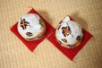 Photo6: Japanese Lucky Cat Kutani Porcelain Maneki Neko fu mori pair H11.5cm (6)