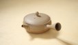 Photo1: Tokoname Japanese tea pot Gyokko pottery tea strainer flat shape yakishime 250ml (1)