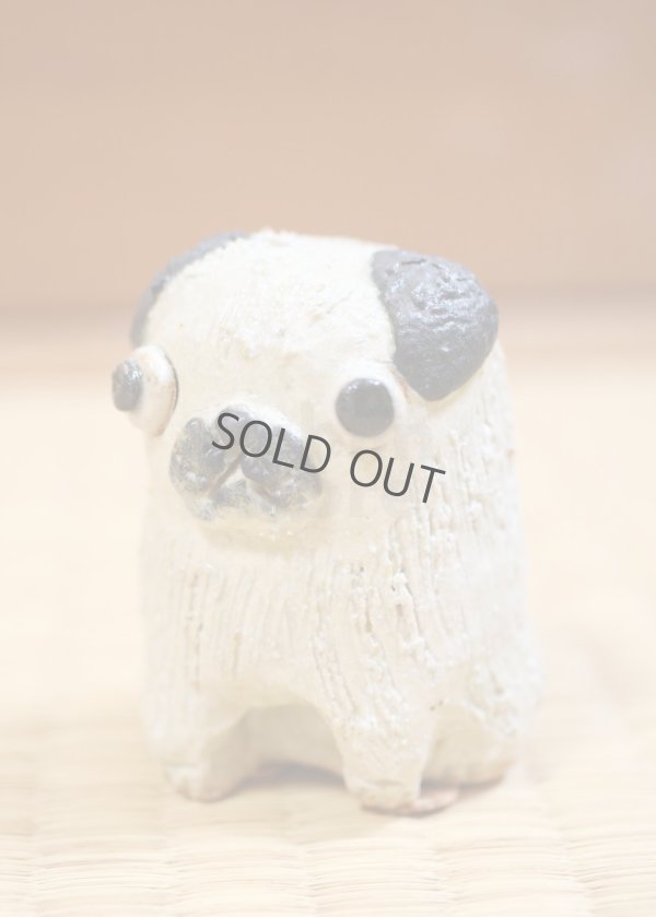 Photo1: pug dog Shigaraki pottery Japanese doll H6cm