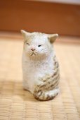 Photo1: sit cat neko Shigaraki pottery Japanese doll S H7.5cm (1)