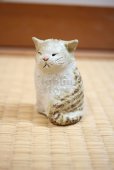 Photo7: sit cat neko Shigaraki pottery Japanese doll S H7.5cm (7)
