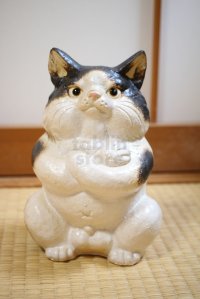 Shigaraki Japanese pottery figurine Boss cat H 22.5 cm 