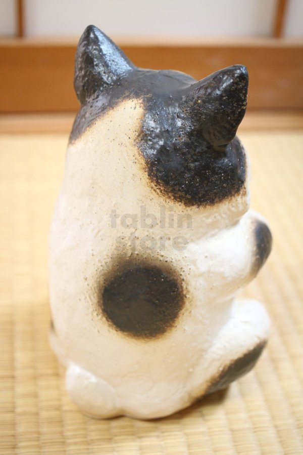 Photo8: Shigaraki Japanese pottery figurine Boss cat H 22.5 cm 