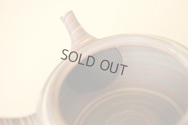 Photo9: Tokoname Japanese tea pot kyusu Tosen carved nerikomi 340ml