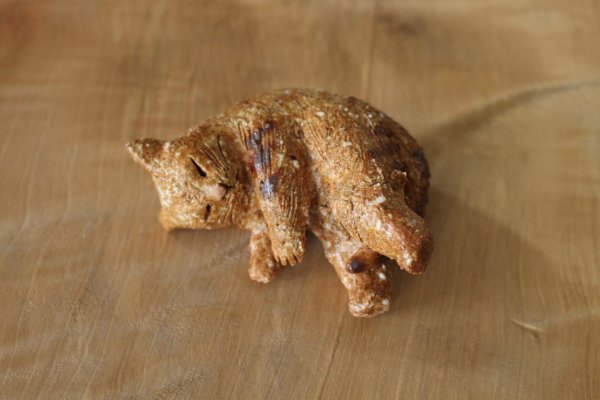 Photo8: sleep cat goro neko Shigaraki pottery Japanese doll S W8cm
