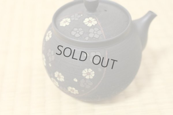 Photo5: Tokoname Japanese tea pot kyusu Komatsu ceramic tea strainer round flower 280ml
