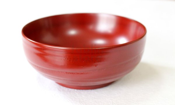 Photo1: Japanese Echizen Urushi lacquer matcha tea soup bowl hira jinoko shu red D130mm