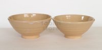 Hagi ware Senryuzan climbing kiln Japanese pottery tea rice bowl set of 2