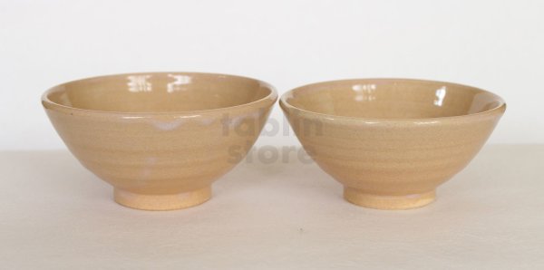 Photo1: Hagi ware Senryuzan climbing kiln Japanese pottery tea rice bowl set of 2