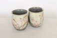 Photo5: Kiyomizu pottery yunomi flower kinsai tea cup set of 2