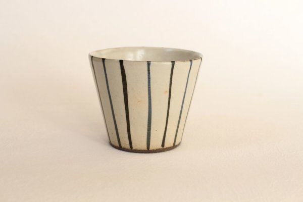 Photo2: Shigaraki Japanese pottery sake cup tumbler tsuchi togusa blue line 320ml
