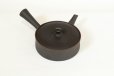 Photo1: Tokoname Japanese tea pot Sekiryu pottery tea strainer flat shape shudei black 150ml (1)