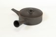 Photo8: Tokoname Japanese tea pot Sekiryu pottery tea strainer flat shape shudei black 150ml