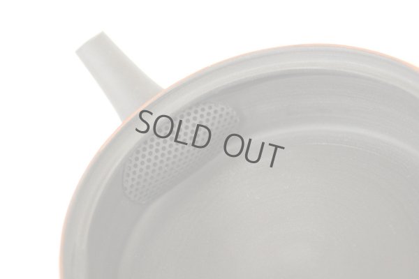 Photo7: Tokoname Japanese tea pot Sekiryu pottery tea strainer flat shape shudei black 150ml