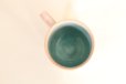 Photo6: Hagi Japanese pottery mug coffee cup mint pink-light-blue gradation set of 2