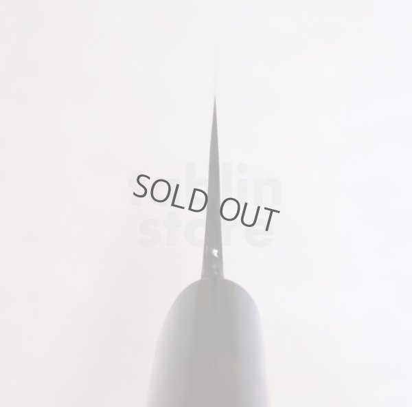 Photo8: Takayuki Iwai Blue 2 steel Ibuki Kurouchi black hammered finish Santoku knife 170mm