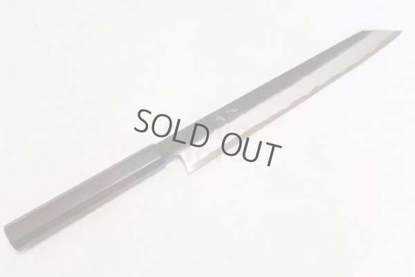 Photo13: Takayuki Iwai Blue 2 steel Ibuki Kurouchi black finish Kiritsuke Sashimi knife 270mm