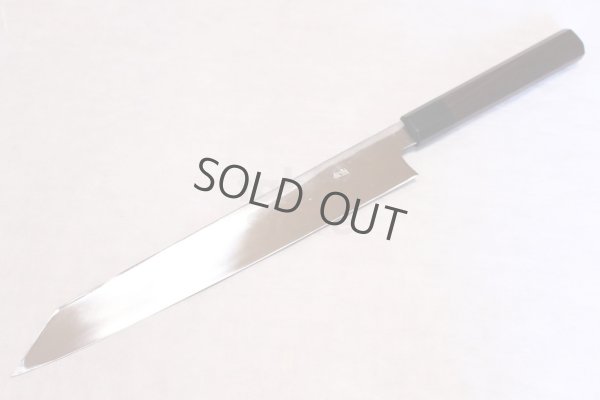 Photo12: Takayuki Iwai Blue 2 steel Ibuki Kurouchi black finish Kiritsuke Sashimi knife 270mm