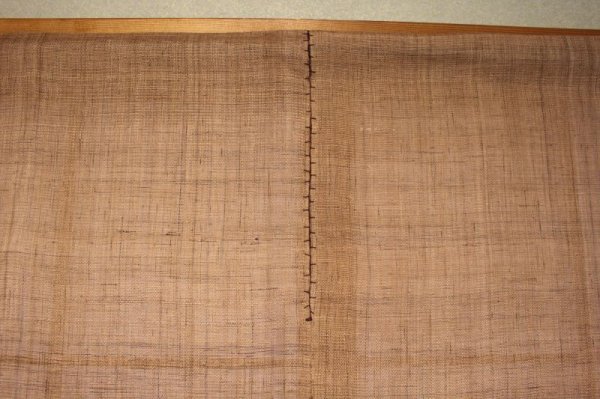 Photo6: Noren Mitsuru Japanese linen door curtain Kakishibu hasu lotus 88 x 150cm