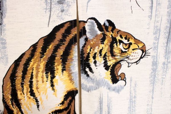 Photo2: Noren CSMO Japanese door curtain tiger cotton 85 x 150cm