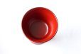 Photo2: Japanese Echizen Urushi lacquer jinoko shu red sake cup bajohai D64mm 60ml (2)