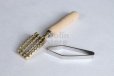 Photo1: Japanese Fish Scaler brass scaling and stainless boning tweezers set (1)