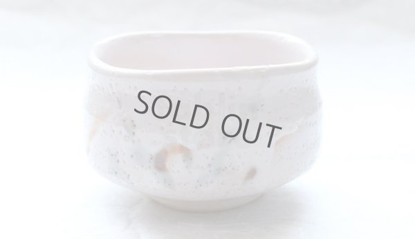 Photo3: Mino yaki ware Japanese tea bowl Sakura shino chawan Matcha Green Tea