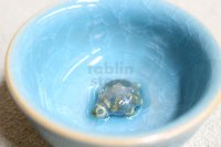 Kiyomizu porcelain Japanese sake guinomi Junzo Okayama seiji blue craze turtle cup