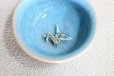 Photo2: Kiyomizu porcelain Japanese sake guinomi Junzo Okayama seiji blue craze origami bird cup (2)