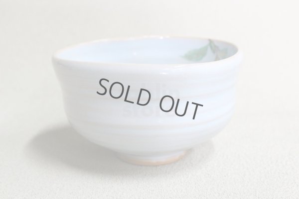 Photo5: Kiyomizu Japanese pottery tea ceremony matcha bowl chawan Ryoji light blue plum