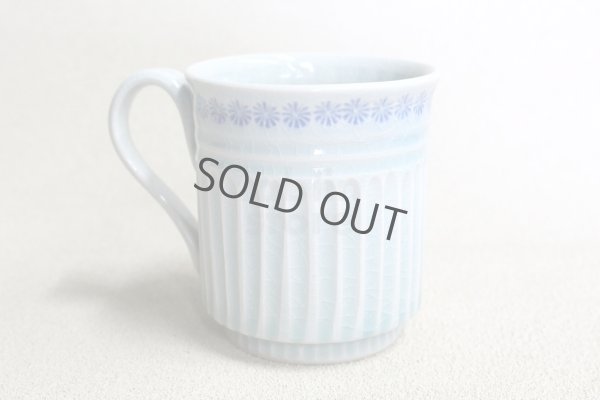 Photo1: Kiyomizu Japanese pottery mug coffee cup Minoru Ando seiji  light blue