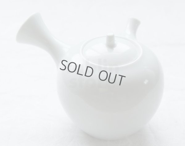 Photo1: Arita Porcelain Japanese tea pot white ceramic strainer hakuto 400ml