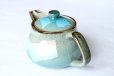 Photo2: Kutani porcelain Ginsai blue glaze Japanese tea pot (2)