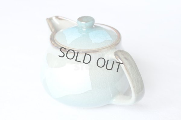 Photo2: Kutani porcelain Ginsai blue glaze Japanese tea pot