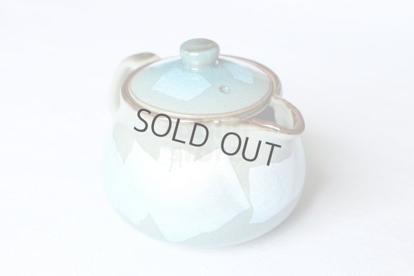 Photo3: Kutani porcelain Ginsai blue glaze Japanese tea pot