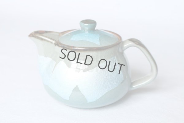 Photo9: Kutani porcelain Ginsai blue glaze Japanese tea pot