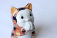 Photo2: Japanese Lucky Cat Kutani Porcelain Maneki Neko Akamori negai H11.5cm (2)