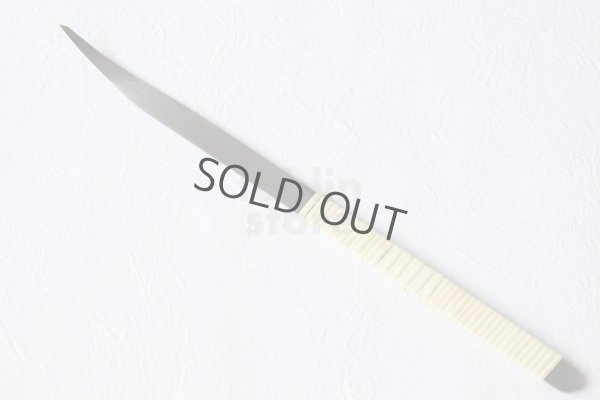 Photo7: Kiridashi Fruit Vegetable Carving knife Okeya Fujimaki thin Curved white 2 steel