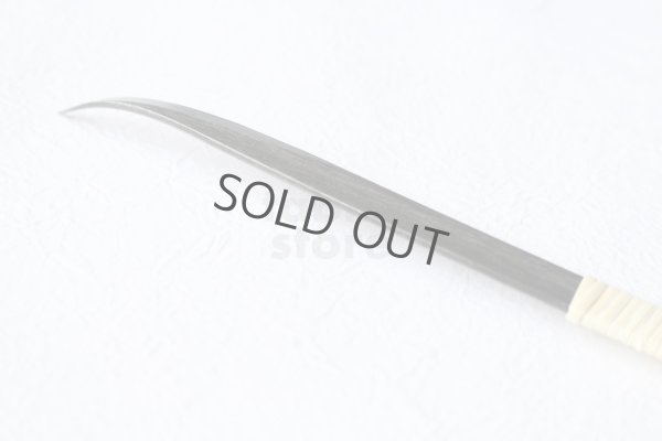 Photo3: Kiridashi Fruit Vegetable Carving knife Okeya Fujimaki thin Curved white 2 steel