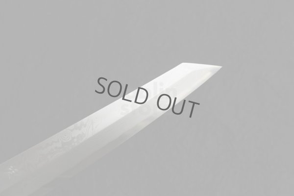 Photo5: SAKAI TAKAYUKI Limited Edition Sugihara Handle Ginsan Yasuki silver-3 steel Suminagashi Kiritsuke Sashimi 300mm