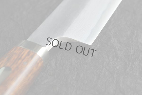 Photo8: SAKAI TAKAYUKI Limited Edition Sugihara Handle Ginsan Yasuki silver-3 steel Suminagashi Kiritsuke Sashimi 300mm