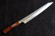 Photo1: SAKAI TAKAYUKI Limited Edition Sugihara Handle Ginsan Yasuki silver-3 steel Suminagashi Kiritsuke Sashimi 300mm (1)