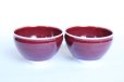 Photo1: Arita porcelain Japanese tea cups tatsusa ruby red Shinemon kiln 170ml (1)