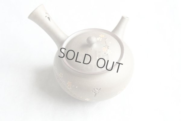 Photo10: Tokoname Japanese tea pot kyusu YT Yakishime butterfly sakura Seiho 300ml