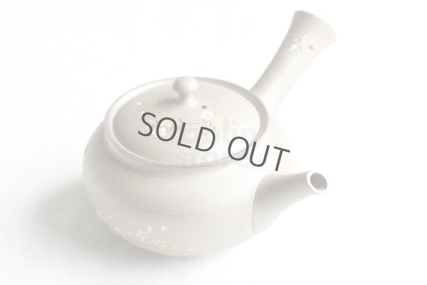 Photo8: Tokoname Japanese tea pot kyusu YT Yakishime butterfly sakura Seiho 300ml