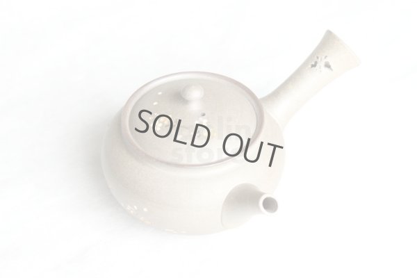Photo3: Tokoname Japanese tea pot kyusu YT Yakishime butterfly sakura Seiho 300ml