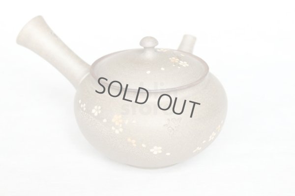 Photo9: Tokoname Japanese tea pot kyusu YT Yakishime butterfly sakura Seiho 300ml