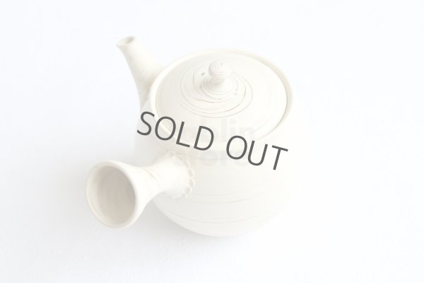 Photo7: Tokoname Japanese tea pot kyusu ceramic strainer Kenji shin nerikomi 360ml